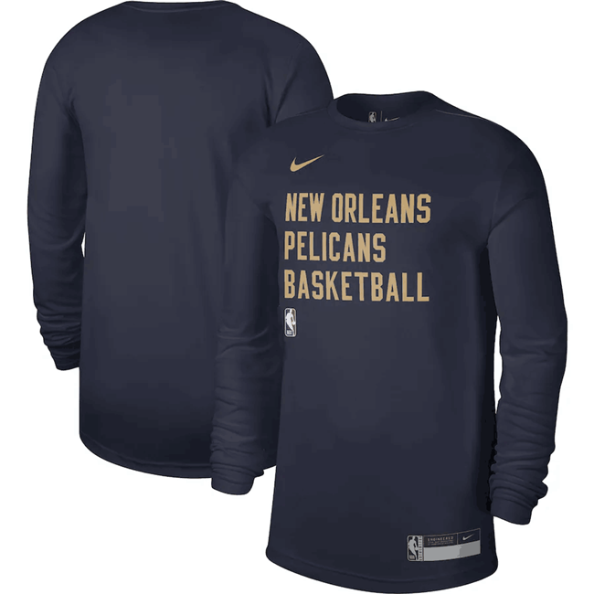 Men's Navy New Orleans Pelicans 2023/24 Legend On-Court Practice Long Sleeve T-Shirt
